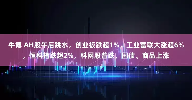 牛博 AH股午后跳水，创业板跌超1%，工业富联大涨超6%，恒科指跌超2%，科网股普跌，国债、商品上涨